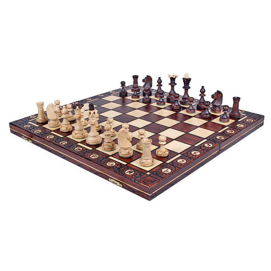 SENATOR Shakkipeli | 42cm-Taitettava Koristeellinen Shakkisetti-TiberianChess.fi