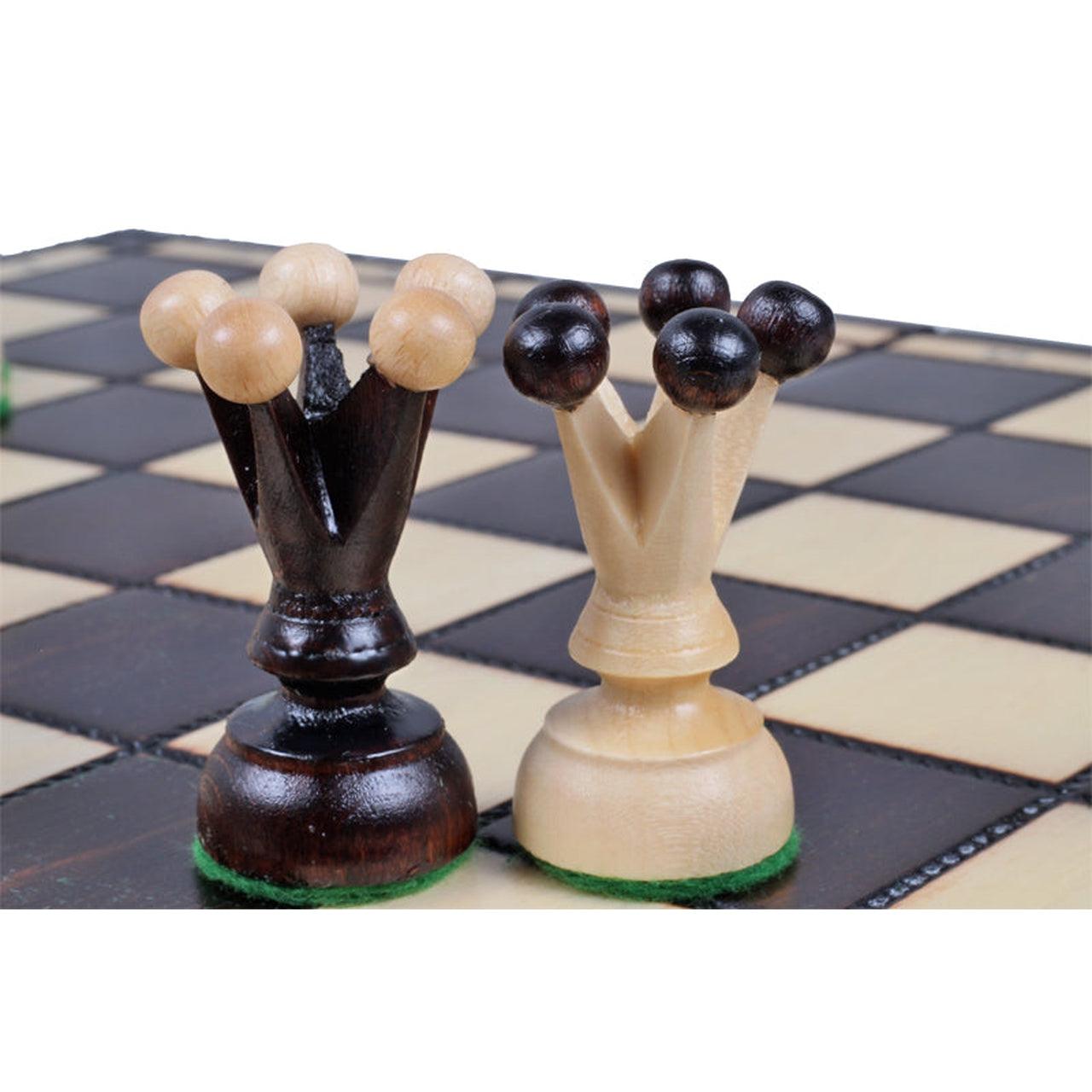 KING'S BROWN Shakkipeli | 38cm-Taitettava Perinteinen Shakkisetti-TiberianChess.fi