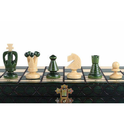 KING'S GREEN Shakkipeli | 38cm-Taitettava Perinteinen Shakkisetti-TiberianChess.fi