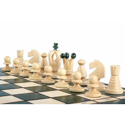 KING'S GREEN Shakkipeli | 38cm-Taitettava Perinteinen Shakkisetti-TiberianChess.fi