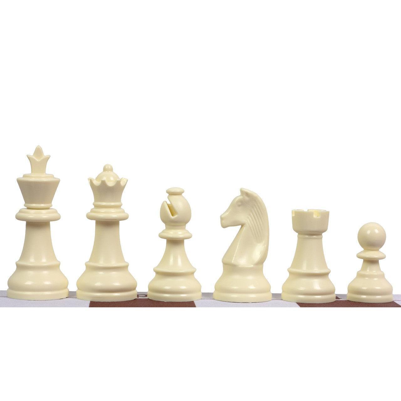 Rolling Chess Board with Staunton Chess Pieces | 45 cm