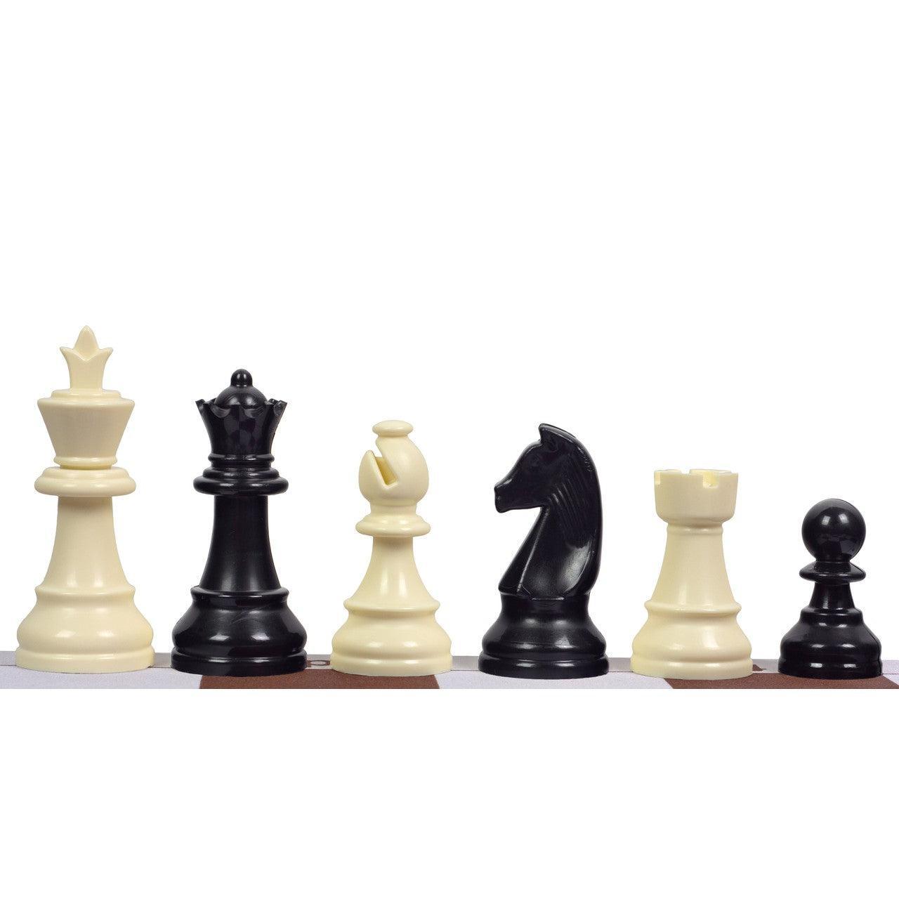 Rolling Chess Board with Staunton Chess Pieces | 45 cm