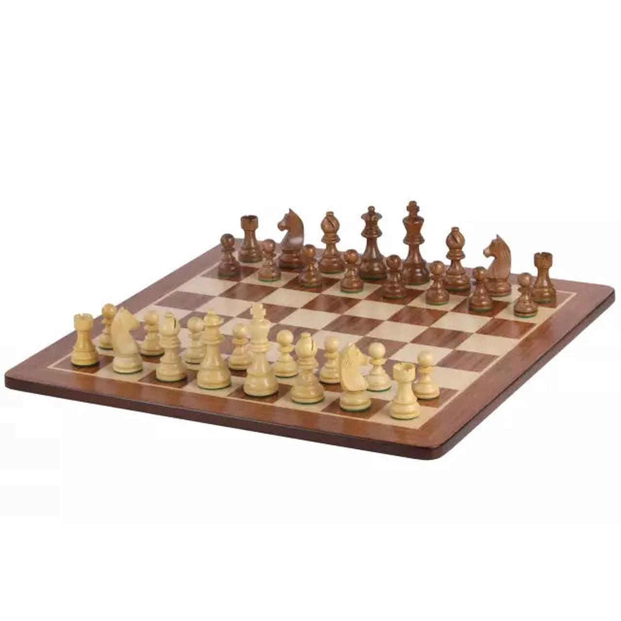 Shakkilauta ROUNDED & GERMAN STAUNTON Shakkinappulat-Puinen Shakkilauta ja Nappulat-TiberianChess.fi